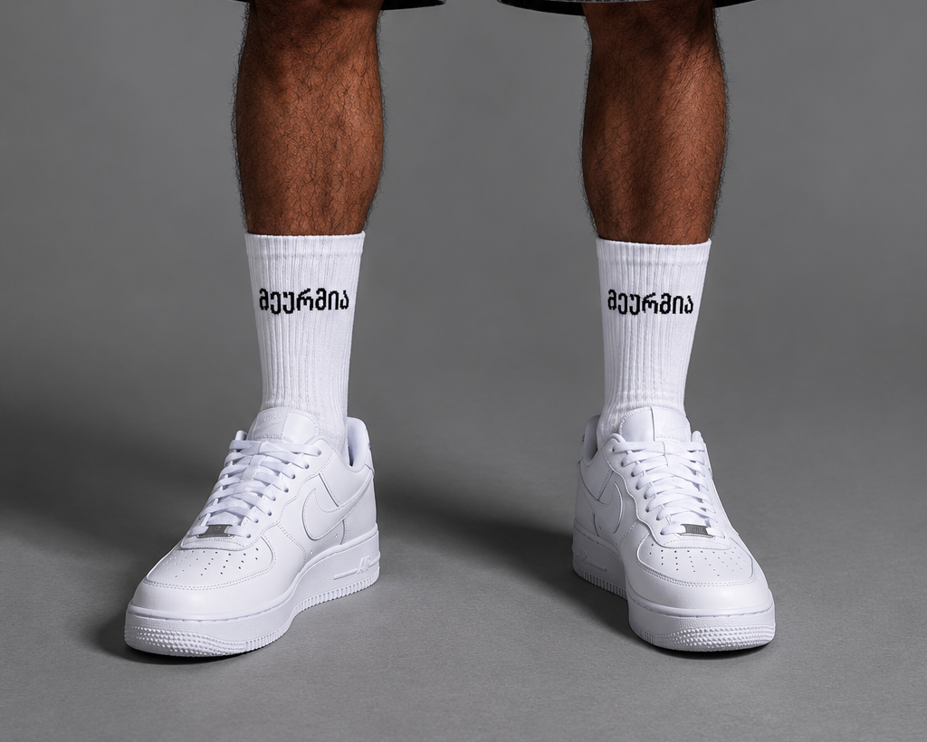 WHITE "მეურმია"LOGO SOCKS