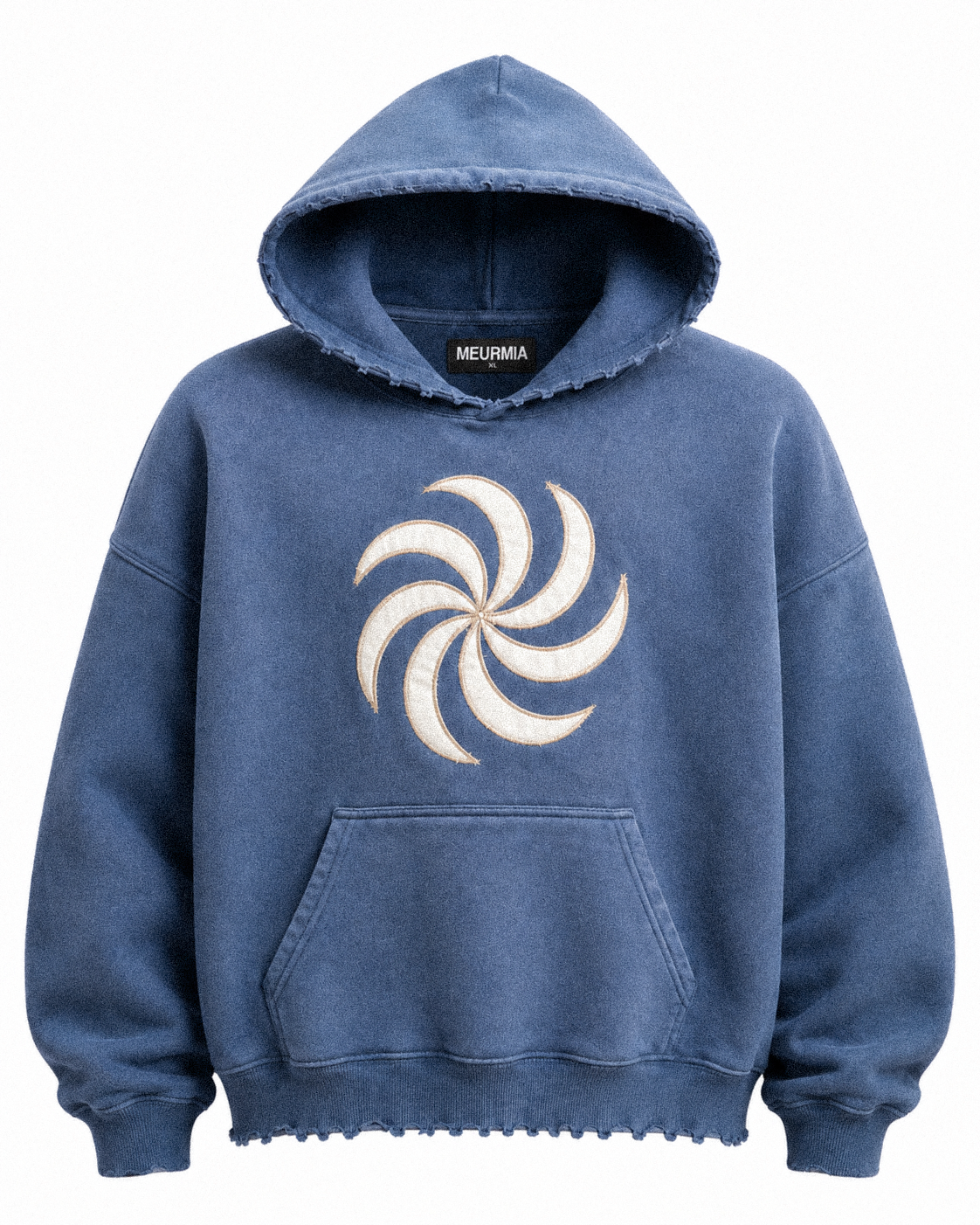 washed blue "borjghali" hoodie
