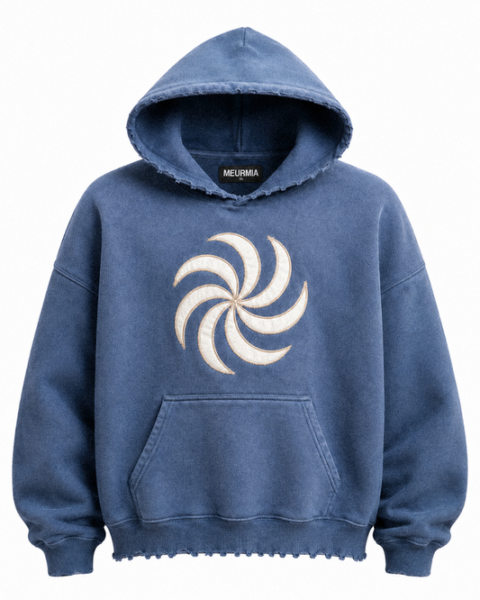 washed blue "borjghali" hoodie