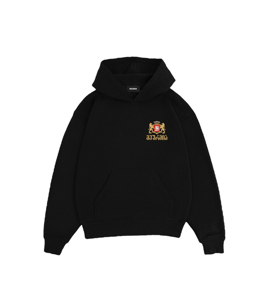 BLACK CREST LOGO HOODIE
