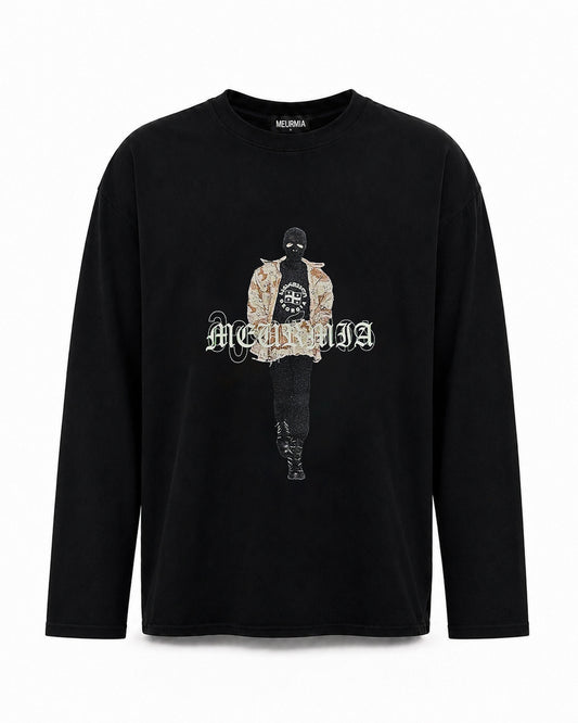 black "GEORGIA" tshirt longsleeve