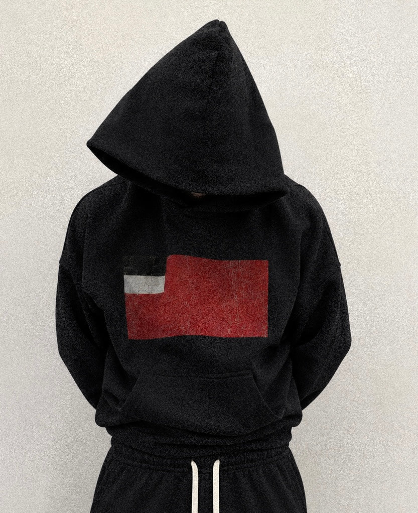 black "republic" hoodie