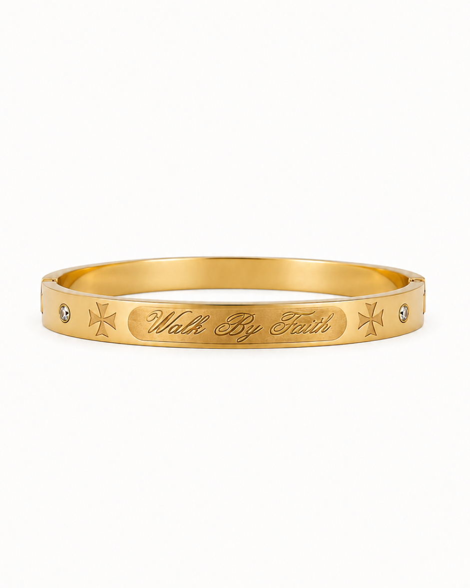 “Walk By Faith” bracelet (gold)