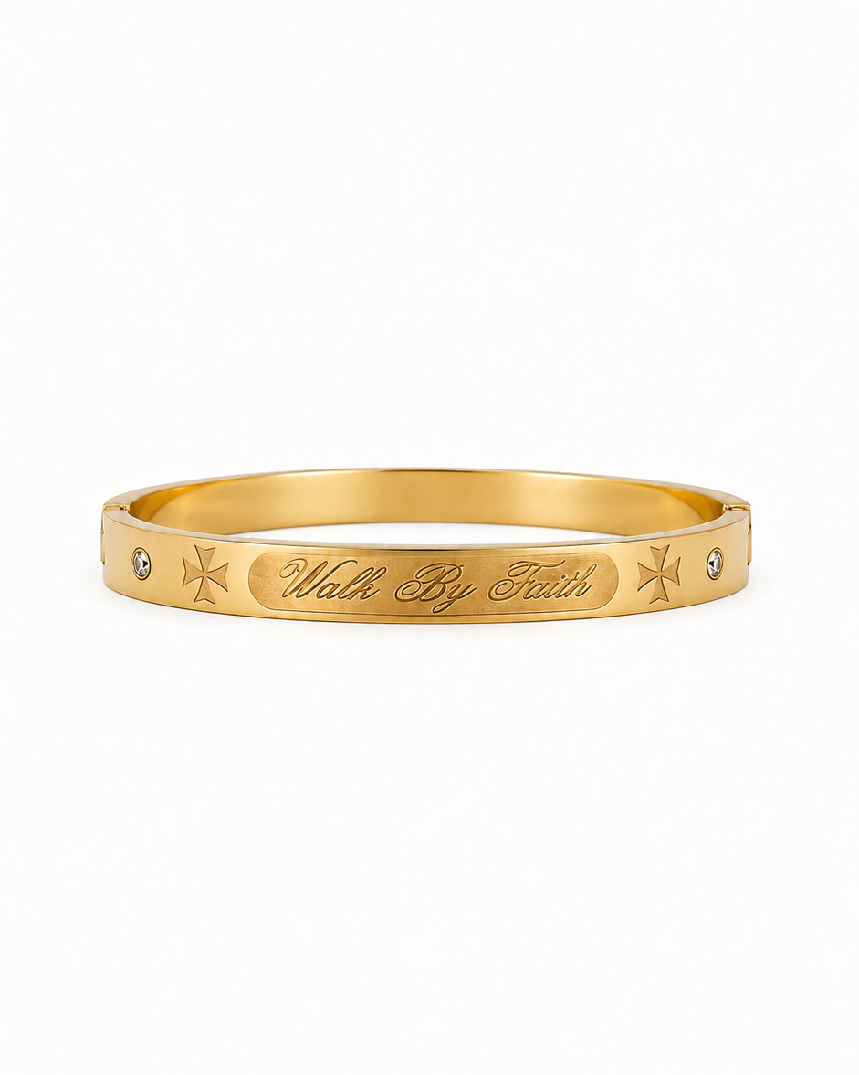 “Walk By Faith” bracelet (gold)