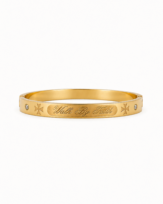 “Walk By Faith” bracelet (gold)