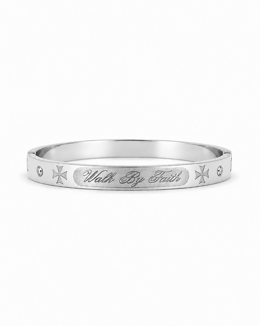 “Walk By Faith” bracelet (silver)