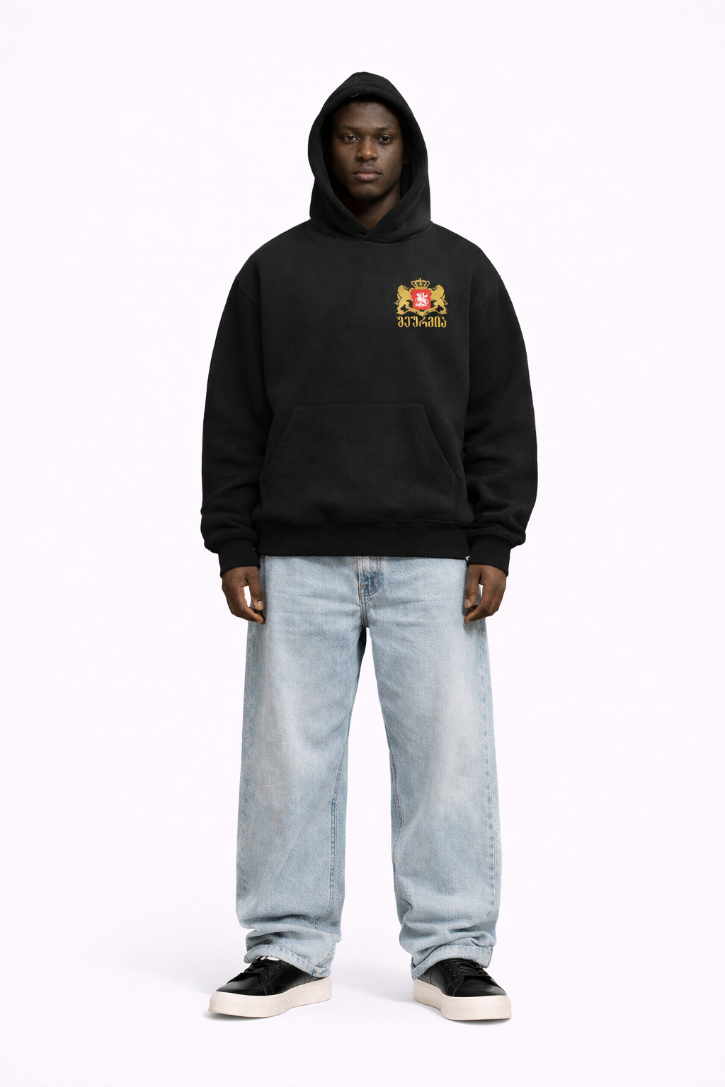 BLACK CREST LOGO HOODIE