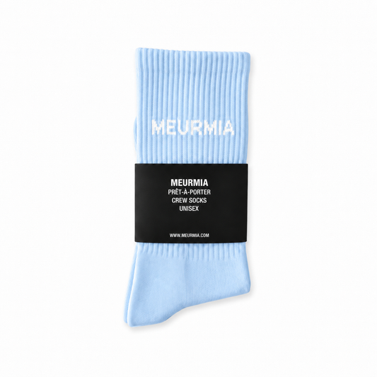 skyblue / white logo socks