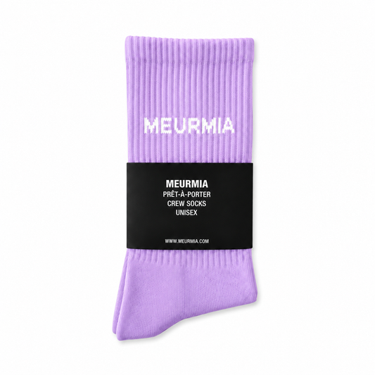 lavender / white logo socks
