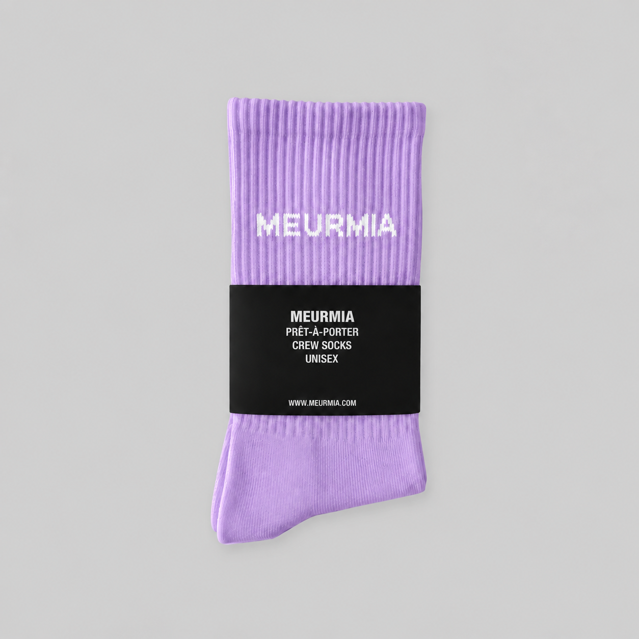lavender / white logo socks