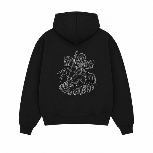 black "SAINT GEORGE"  hoodie