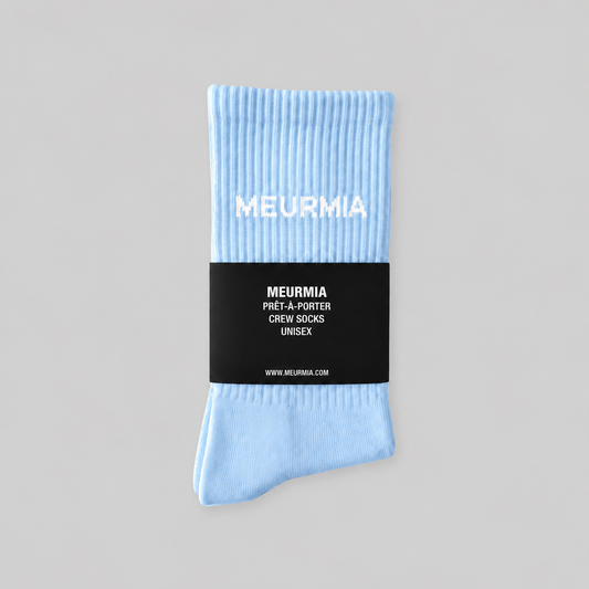skyblue / white logo socks