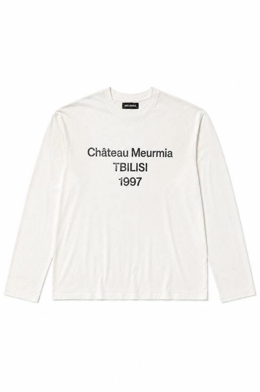 white "chateau 1997" tshirt longsleeve