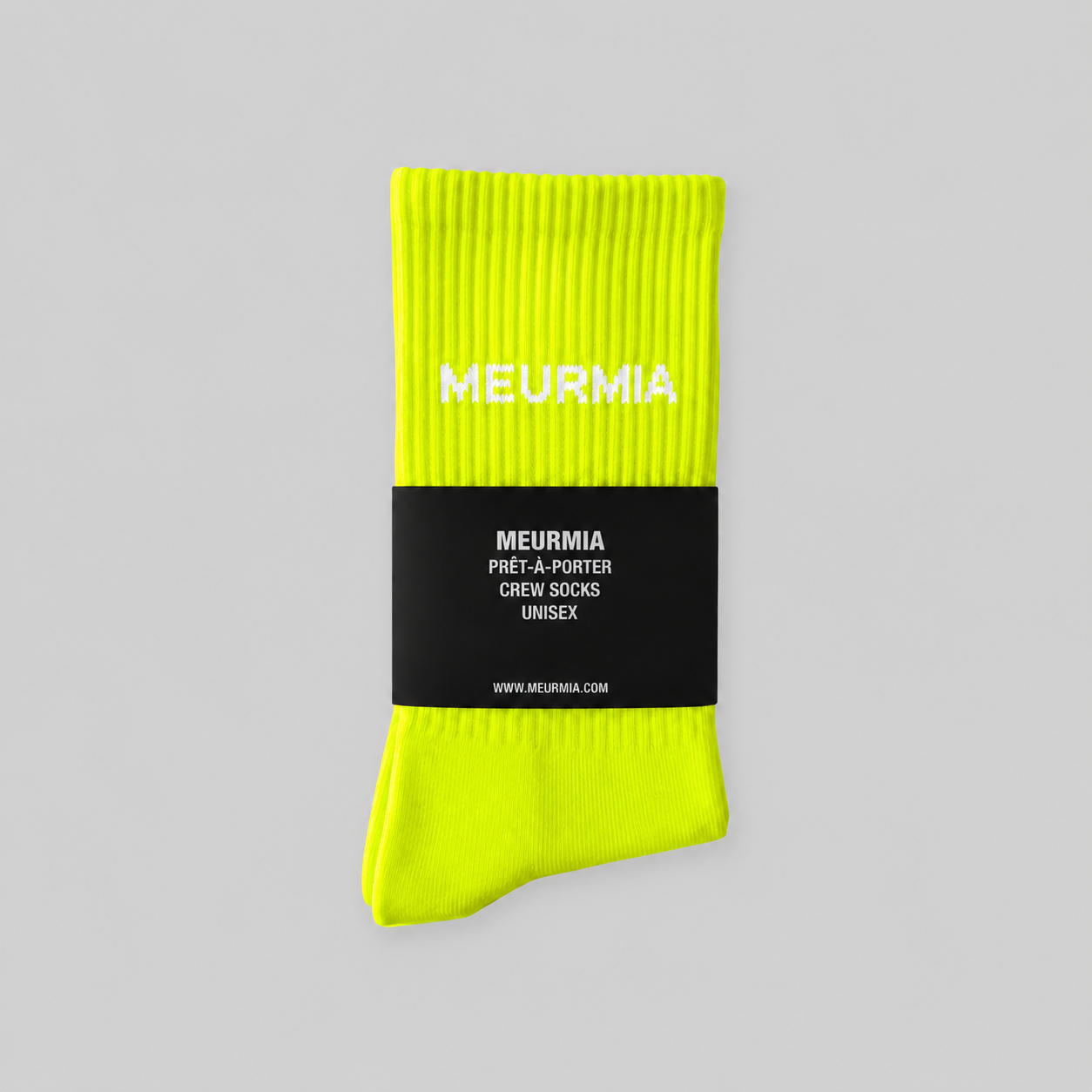 yellow / white logo socks