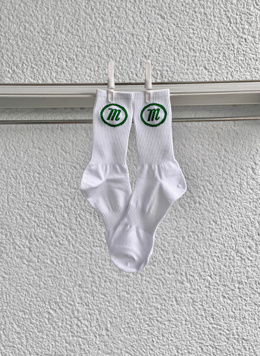 WHITE "M" SOCKS