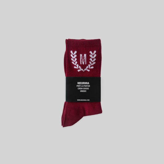 MAROON RED M LOGO SOCKS